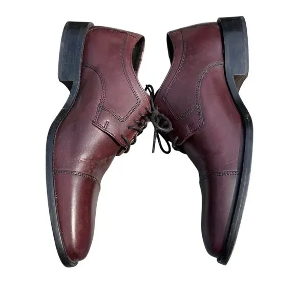 Johnston & Murphy Men's Cap Toe Derby Oxfords Red Size 9.5‎ Wide